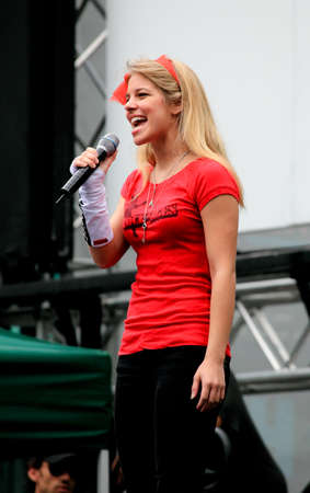 Manhattan - July 23, 2009: The cast of Rock of Ages performed at Broadway in Bryant Park, a free public summer event in NYC.のeditorial素材