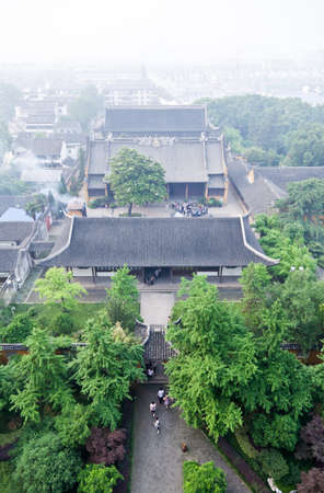 aerial view of Suzhou city from top of Basita pagoda in Suzhou China の写真素材