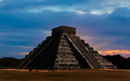 The temples of chichen itza temple in Mexico, one of the new 7 wonders of the world の写真素材