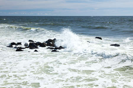 The beach in Ocean Grove - a small beach town New Jerseyの写真素材