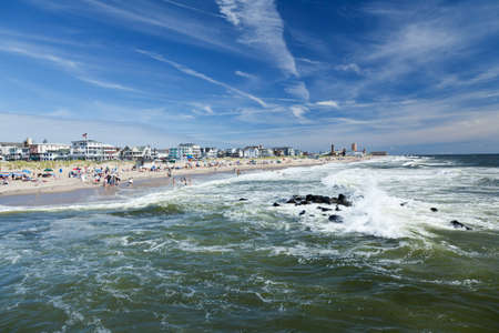 The beach in Ocean Grove - a small beach town New Jerseyの写真素材