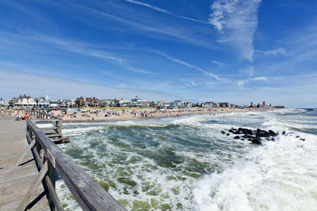 The beach in Ocean Grove - a small beach town New Jerseyの写真素材
