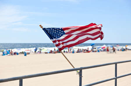 The beach in Ocean Grove - a small beach town New Jerseyの写真素材