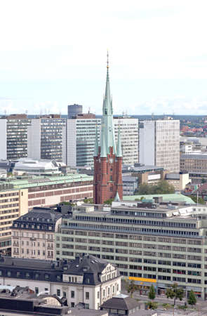 Aerial view of the Stockholm City Sweden form top of City Hall towerの写真素材