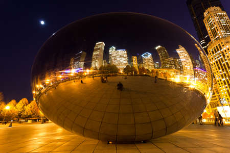 CHICAGO - NOV 15 : Millennium Plaza in Downtown, Chicago Nov 15, 2010.The amazing night view of the...