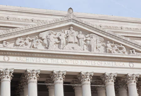 National Archives facade in Washington DC, USA の写真素材