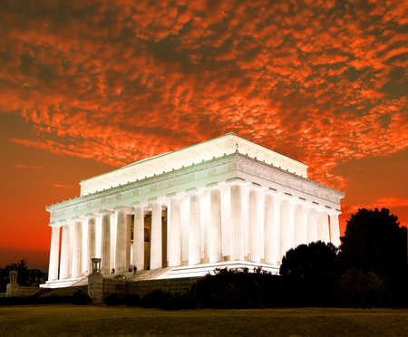 The Lincoln memorial in Washington DC USAの写真素材