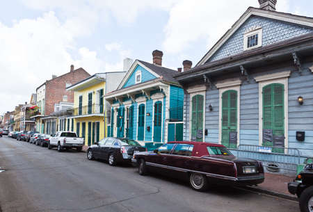 NEW ORLEANS, LOUISIANA - APRIL 3, 2011: street scene in the French Quarter in New Orleans on April 3, 2011., where tourists and locals enjoyed on a sunny weekend in Spring.のeditorial素材