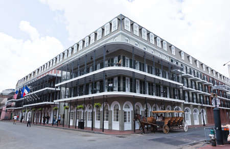 NEW ORLEANS, LOUISIANA - APRIL 3, 2011: street scene in the French Quarter in New Orleans on April 3, 2011., where tourists and locals enjoyed on a sunny weekend in Spring.のeditorial素材