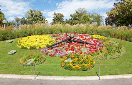 Flower Clock on Geneva city lakefrontの写真素材