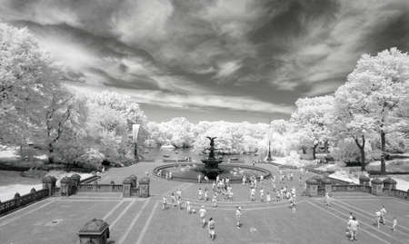 Infrared image of the Central Park in Manhattanのeditorial素材