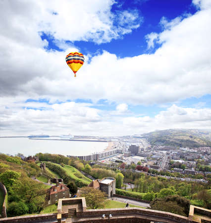 view from Dover castle in England UKのeditorial素材