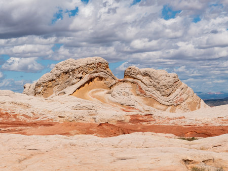Unique sandstone formation in white pocket, vermilion cliffs national monument, arizona, USA.の写真素材