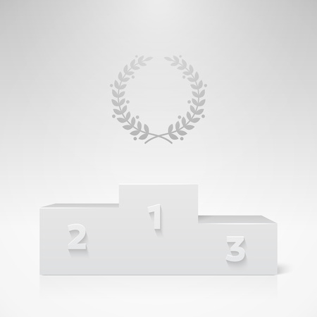White vector champion pedestal. Realistic template for your design.のイラスト素材