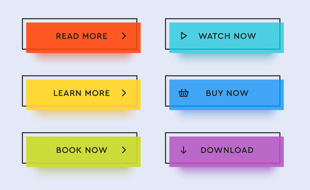 Set of vector modern trendy flat buttons.のイラスト素材