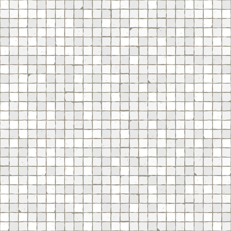Seamless mosaic floor pattern. White pavement stone tiles. Geometric mediterranean texture.のイラスト素材