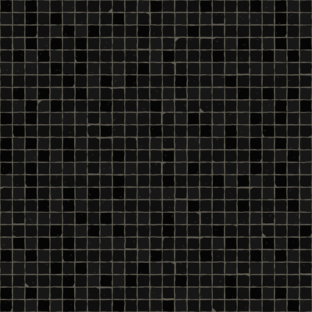 Seamless mosaic floor pattern. Black pavement stone tiles. Geometric mediterranean texture.のイラスト素材