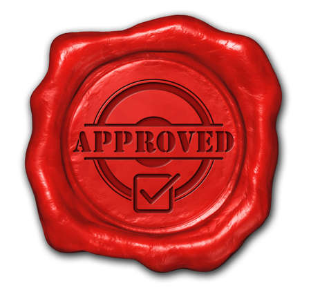 3d rendered of  wax seal approvedの写真素材