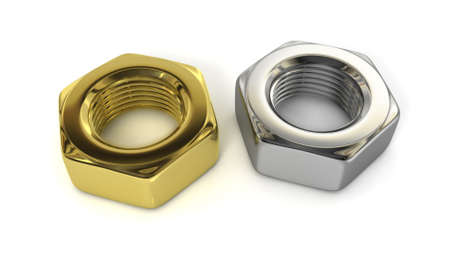 3d rendered of  two nutsの写真素材