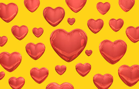 hearts with orange backgroundの写真素材