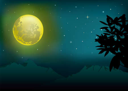 moon and starry night set Bのイラスト素材