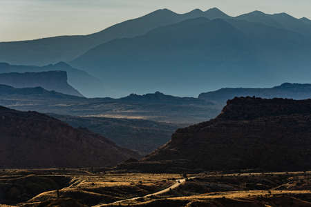 LaSalle Mountains at Sunrise in Arches National Park Near Moab, Utah.