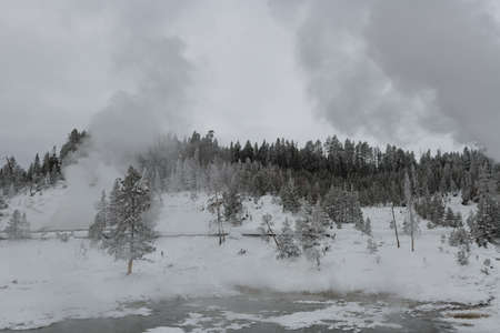 Cold winter landscape  scenes from Wyomingの写真素材