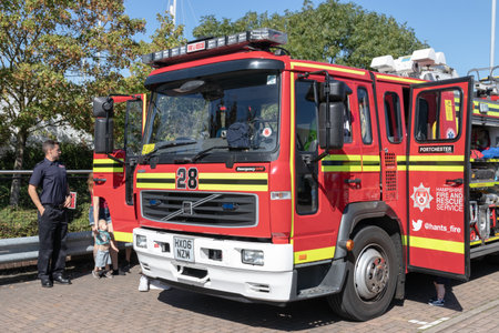 09/14/2019 Portsmouth, Hampshire, UK A British Fire engine from hampshire fire serviceのeditorial素材
