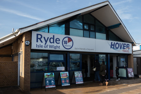 09/14/2019 Portsmouth, Hampshire, UK the hovertravel terminal in Southsea Portsmouthのeditorial素材