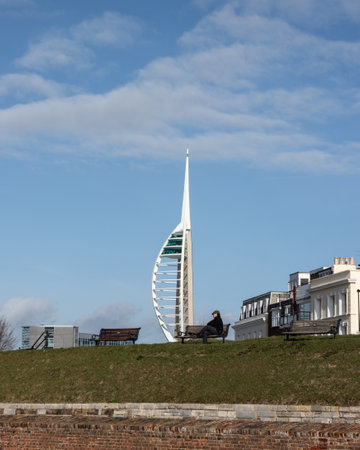 09/14/2019 Portsmouth, Hampshire, UK the spinnaker tower from old portsmouthのeditorial素材