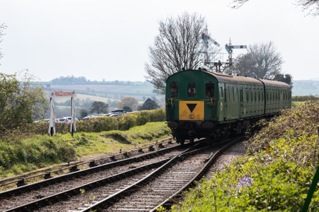 09/14/2019 Ropley, Hampshire, UK a steam train carriage on a trackのeditorial素材
