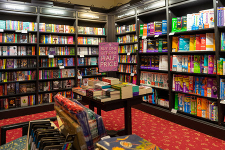 11/06/2019 Winchester, Hampshire, UK Books for sale on shelves in a book store or book shopのeditorial素材