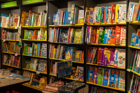 11/06/2019 Winchester, Hampshire, UK Children's Books for sale on shelves in a book store or book shopのeditorial素材