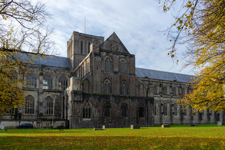 11/06/2019 Winchester, Hampshire, UK The exterior of Winchester cathedral, Winchester, Hampshire, UKのeditorial素材