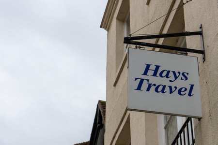 11/06/2019 Winchester, Hampshire, UK The sign above a Hays travel shop or storeのeditorial素材