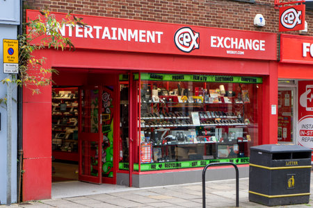 11/06/2019 Winchester, Hampshire, UK The exterior or store front of a CEX entertainment store or shopのeditorial素材