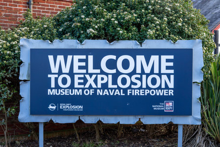 01/29/2020 Gosport, Hampshire, UK the sign at the entrance of the explosion Museum in Gosport, UKのeditorial素材