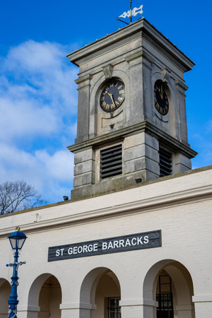 01/29/2020 Gosport, Hampshire, UK St George barracks with clock tower in Gosport hampshire UKのeditorial素材