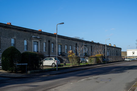 01/29/2020 Gosport, Hampshire, UK the old officers quarters no apartments and houses in Weevil lane Gosportのeditorial素材