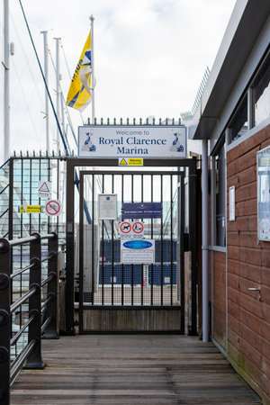 01/29/2020 Gosport, Hampshire, UK the entrance to Royal Clarence Marina in Gosport, Hampshire, UKのeditorial素材