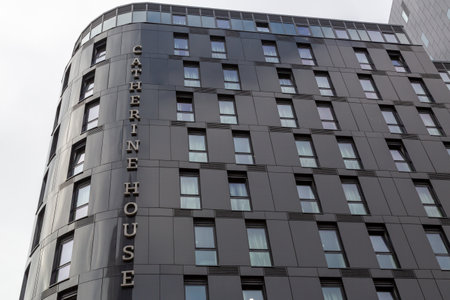 09/29/2020 Portsmouth, Hampshire, UK Looking up at Catherine House Student accommodation in Portsmouth City centreのeditorial素材