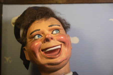 the face of jolly jack the laughing sailor slot machine dating from the 1950'sの写真素材