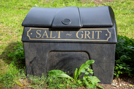 A salt and grit bin in the street ready for winter useの写真素材