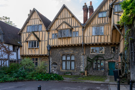 three old english tudor housesのeditorial素材