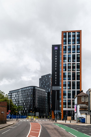 Catherine house student accommodation with stanhope house next to it in Portsmouth city centre, student housing for the university of Portsmouthのeditorial素材