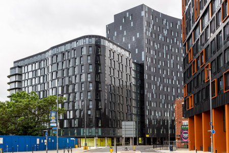 Catherine house student accommodation with stanhope house next to it in Portsmouth city centre, student housing for the university of Portsmouthのeditorial素材