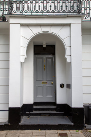 The entrance to a typical english Victorian homeのeditorial素材