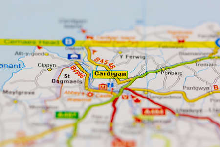 02-19-2021 Portsmouth, Hampshire, UK cardigan and surrounding areas shown on a road map or Geography mapのeditorial素材