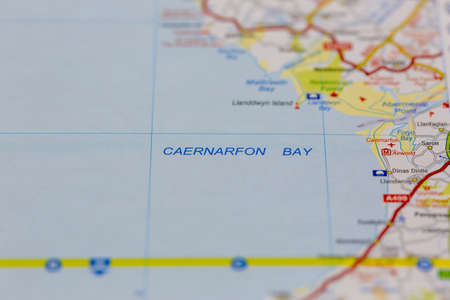 02-19-2021 Portsmouth, Hampshire, UK caernarfon bay and surrounding areas shown on a road map or Geography mapのeditorial素材