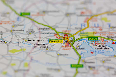 02-19-2021 Portsmouth, Hampshire, UK oakham and surrounding areas shown on a road map or Geography mapのeditorial素材
